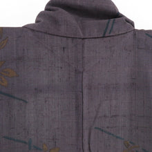 Load image into Gallery viewer, Komon Tsumugi Plum Bun Pure Silk Silk Purple Purple Lined Lined Casual Casual Tailoring Kimono Star Star 157cm