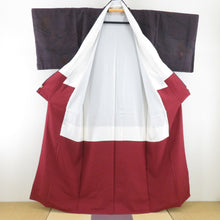 Load image into Gallery viewer, Komon Tsumugi Plum Bun Pure Silk Silk Purple Purple Lined Lined Casual Casual Tailoring Kimono Star Star 157cm