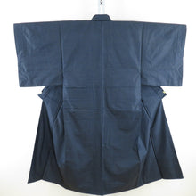 Load image into Gallery viewer, Men's kimono Tsumugi Ensemble Lined Navy blue pure silk men For men for men men's tailoring kimono men's casual height 137cm