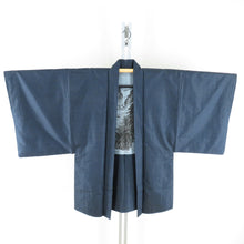 Load image into Gallery viewer, Men's kimono Tsumugi Ensemble Lined Navy blue pure silk men For men for men men's tailoring kimono men's casual height 137cm