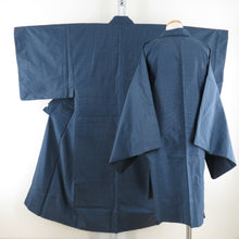 Load image into Gallery viewer, Men's kimono Oshima Tsumugi certificate Kame shell ensemble lined dark blue pure silk male men's tailoring men's tailoring kimono men