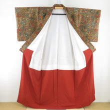 Load image into Gallery viewer, Komonarasa Palace Lined Bee Collar Red Brown Pure Silk -style Casual Kimono 156cm