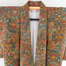 Load image into Gallery viewer, Komonarasa Palace Lined Bee Collar Red Brown Pure Silk -style Casual Kimono 156cm