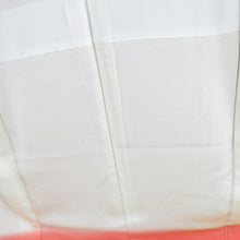 Load image into Gallery viewer, Komon aperture round pattern lined wide collar orange beige beige pure silk tailed casual kimono 159cm
