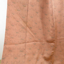 Load image into Gallery viewer, Komon bamboo bamboo bamboo bamboo pattern lined wide collar brown brown brown -oriented silk made up casual kimono 160cm