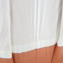 Load image into Gallery viewer, Komon bamboo bamboo bamboo bamboo pattern lined wide collar brown brown brown -oriented silk made up casual kimono 160cm