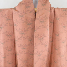 Load image into Gallery viewer, Komon bamboo bamboo bamboo bamboo pattern lined wide collar brown brown brown -oriented silk made up casual kimono 160cm