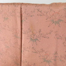 Load image into Gallery viewer, Komon bamboo bamboo bamboo bamboo pattern lined wide collar brown brown brown -oriented silk made up casual kimono 160cm