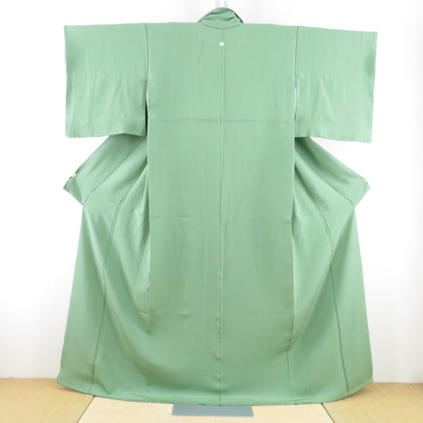 着物 色無地 抹茶色 正絹 袷 単衣 着物 色無地 フルセット 正絹 抹茶