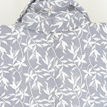 Load image into Gallery viewer, Komon branch flower sentence Lined -collar gray -colored silk -tailed casual kimono 152cm