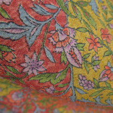 Load image into Gallery viewer, Flower pattern for crested lined collar lined collar red brown silk -tailored casual kimono 150cm