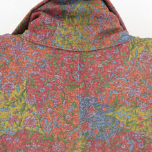 Load image into Gallery viewer, Flower pattern for crested lined collar lined collar red brown silk -tailored casual kimono 150cm