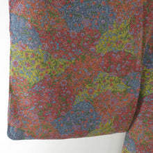 Load image into Gallery viewer, Flower pattern for crested lined collar lined collar red brown silk -tailored casual kimono 150cm
