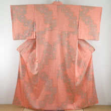 Load image into Gallery viewer, Komon total aperture chrysanthemum, lined bee collar orange silk -tailed Casual kimono 157cm