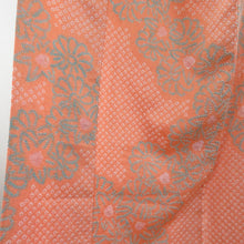 Load image into Gallery viewer, Komon total aperture chrysanthemum, lined bee collar orange silk -tailed Casual kimono 157cm
