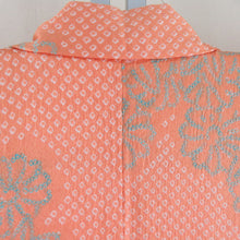 Load image into Gallery viewer, Komon total aperture chrysanthemum, lined bee collar orange silk -tailed Casual kimono 157cm