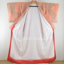 Load image into Gallery viewer, Komon total aperture chrysanthemum, lined bee collar orange silk -tailed Casual kimono 157cm