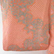 Load image into Gallery viewer, Komon total aperture chrysanthemum, lined bee collar orange silk -tailed Casual kimono 157cm