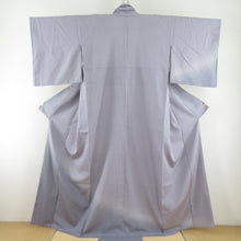 Load image into Gallery viewer, Komon lattice pattern gradation Lined -collar light purple writer Sladed writer Slades Pure silk -tailored Casual kimono 160cm