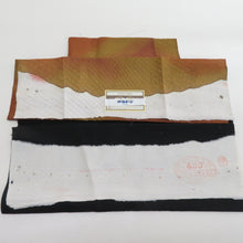 画像をギャラリービューアに読み込む, 道行 津室道雄 正絹 リバーシブル 斜めぼかし 黄土色 黒色 作家物 和装コート 袷仕立て 着物用 身丈90cm