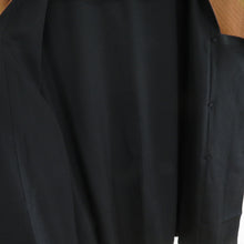 画像をギャラリービューアに読み込む, 道行 津室道雄 正絹 リバーシブル 斜めぼかし 黄土色 黒色 作家物 和装コート 袷仕立て 着物用 身丈90cm
