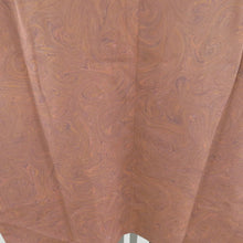 画像をギャラリービューアに読み込む, 道行 墨流し 正絹 リバーシブル 薄橙色 黒色 和装コート 袷仕立て 着物用 身丈94cm