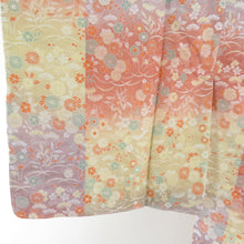 画像をギャラリービューアに読み込む, 着物コート 西陣御召 道中着 グラデーションに秋草文様 正絹 織り文様 和装コート 身丈99cm