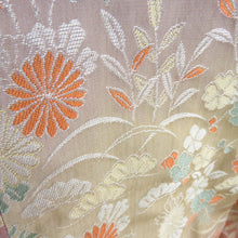 画像をギャラリービューアに読み込む, 着物コート 西陣御召 道中着 グラデーションに秋草文様 正絹 織り文様 和装コート 身丈99cm