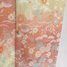 画像をギャラリービューアに読み込む, 着物コート 西陣御召 道中着 グラデーションに秋草文様 正絹 織り文様 和装コート 身丈99cm
