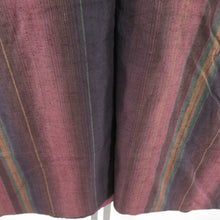 画像をギャラリービューアに読み込む, 着物コート 道中着 紬 縞文様 正絹 紫色 和装コート カジュアル