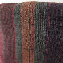 画像をギャラリービューアに読み込む, 着物コート 道中着 紬 縞文様 正絹 紫色 和装コート カジュアル