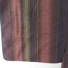 画像をギャラリービューアに読み込む, 着物コート 道中着 紬 縞文様 正絹 紫色 和装コート カジュアル