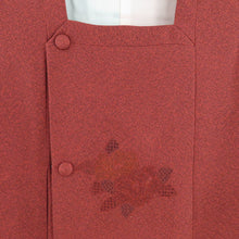 画像をギャラリービューアに読み込む, 道行 正絹 汕頭刺繍 椿文様 赤色 和装コート 着物用 ちりよけ 仕立て上がり 身丈83cm