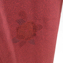 画像をギャラリービューアに読み込む, 道行 正絹 汕頭刺繍 椿文様 赤色 和装コート 着物用 ちりよけ 仕立て上がり 身丈83cm