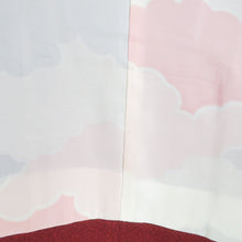 画像をギャラリービューアに読み込む, 道行 正絹 汕頭刺繍 椿文様 赤色 和装コート 着物用 ちりよけ 仕立て上がり 身丈83cm