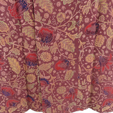 画像をギャラリービューアに読み込む, 道行 正絹 花唐草 紫色 和装コート 着物用 ちりよけ カジュアル 身丈86cm