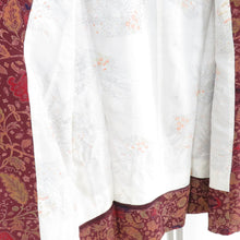 画像をギャラリービューアに読み込む, 道行 正絹 花唐草 紫色 和装コート 着物用 ちりよけ カジュアル 身丈86cm