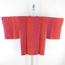 画像をギャラリービューアに読み込む, 道行 正絹 膨れ織 グラデーション 花柄 赤紫色 和装コート 着物用 ちりよけ カジュアル 作家物 身丈86cm