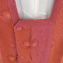 画像をギャラリービューアに読み込む, 道行 正絹 膨れ織 グラデーション 花柄 赤紫色 和装コート 着物用 ちりよけ カジュアル 作家物 身丈86cm
