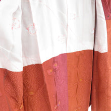 画像をギャラリービューアに読み込む, 道行 正絹 膨れ織 グラデーション 花柄 赤紫色 和装コート 着物用 ちりよけ カジュアル 作家物 身丈86cm