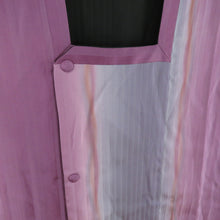 画像をギャラリービューアに読み込む, 道行 正絹 リバーシブル グラデーション 紫色 黒色 和装コート 袷仕立て 着物用 身丈88cm