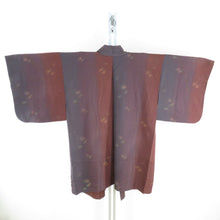 画像をギャラリービューアに読み込む, 着物コート 道中着 ぼかし 枝花文様 紫色 茶色 正絹 和装コート カジュアル ちりよけ 身丈102cm