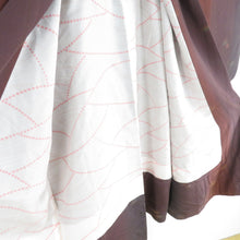 画像をギャラリービューアに読み込む, 着物コート 道中着 ぼかし 枝花文様 紫色 茶色 正絹 和装コート カジュアル ちりよけ 身丈102cm