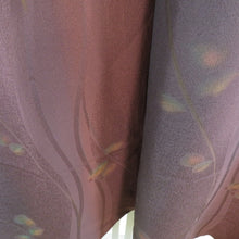 画像をギャラリービューアに読み込む, 着物コート 道中着 ぼかし 枝花文様 紫色 茶色 正絹 和装コート カジュアル ちりよけ 身丈102cm