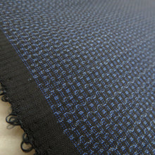 画像をギャラリービューアに読み込む, 反物 男性用 紬地 亀甲 アンサンブル 紺色 正絹 未仕立て 着物生地 着尺 長さ2300cm