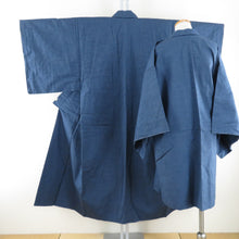 Load image into Gallery viewer, Male kimono Tsumugi ensemble lined blue pure silk men for men men's tailoring kimono men's casual height 137cm