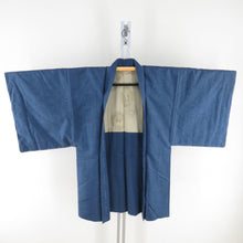 Load image into Gallery viewer, Male kimono Tsumugi ensemble lined blue pure silk men for men men's tailoring kimono men's casual height 137cm