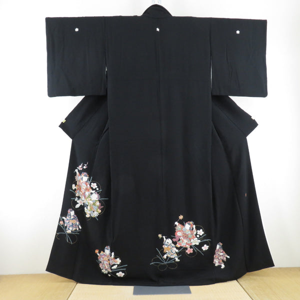 ［6439］黒留袖 時代絵巻 作家物 比翼付 五つ紋 梅の花 正絹 着物 袷 6439］黒留袖 時代絵巻 作家物 比翼付 五つ紋 梅の花 正絹 着物 袷