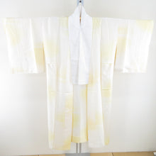 画像をギャラリービューアに読み込む, 襦袢 霞文様 ぼかし 白色 黄色 正絹 広衿 袖無双 長襦袢 仕立て上がり 女性着物用 身丈124cm