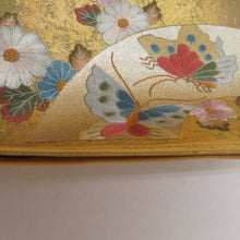 画像をギャラリービューアに読み込む, 袋帯 正絹 お太鼓柄 蘇州刺繍 金糸銀糸 ゴールドx多色 几帳文様 礼装 フォーマル 仕立て上がり 長さ460cm